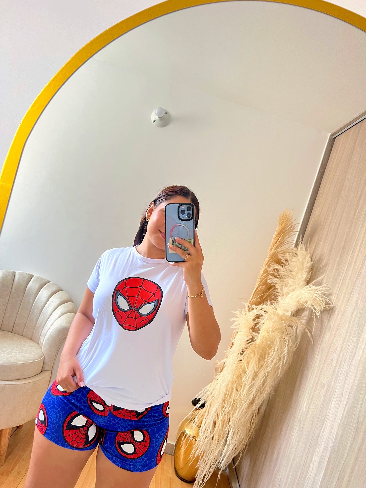 SHORT Y BLUSA SPIDERMAN -DAMA