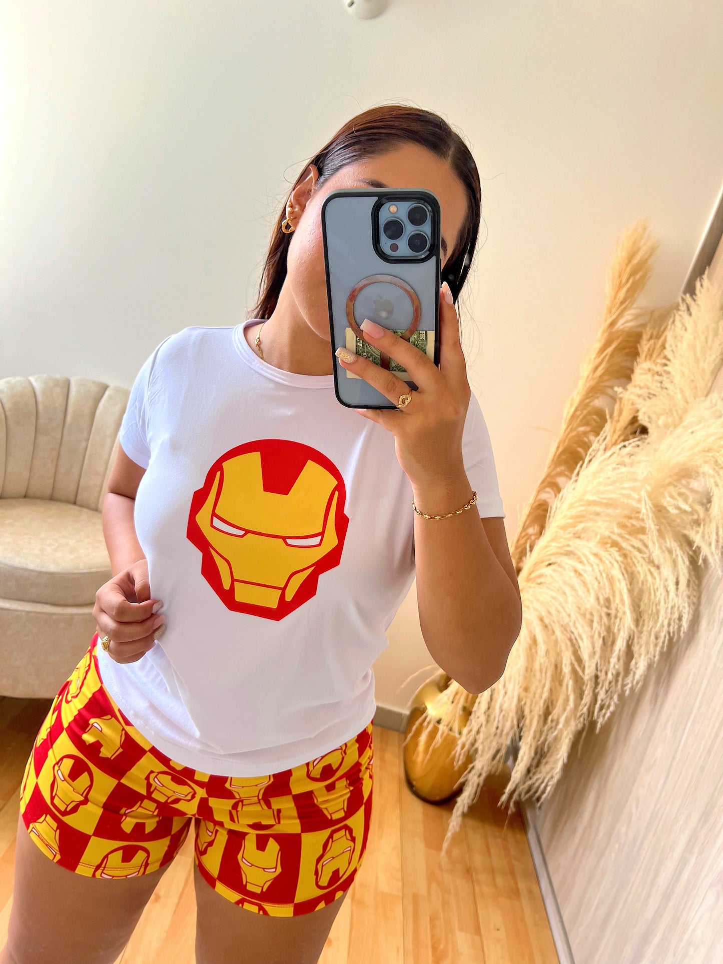 SHORT Y BLUSA IRON MAN - DAMA