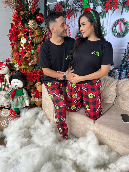 PIJAMA FRANELA Y PANTALON CABALLERO - GRINCH