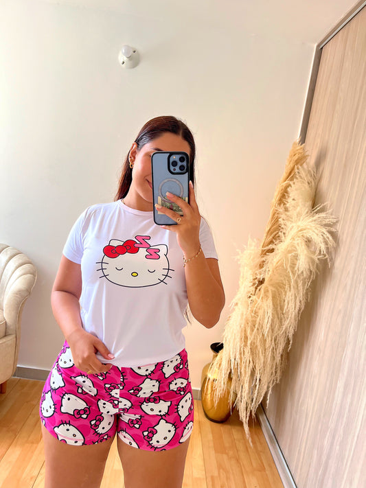 SHORT Y BLUSA HELLO KITTY - DAMA